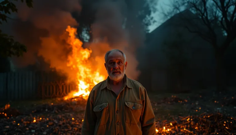 Haie calcinée et détruite par un incendie.