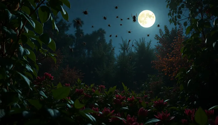 Insectes envahissant un jardin