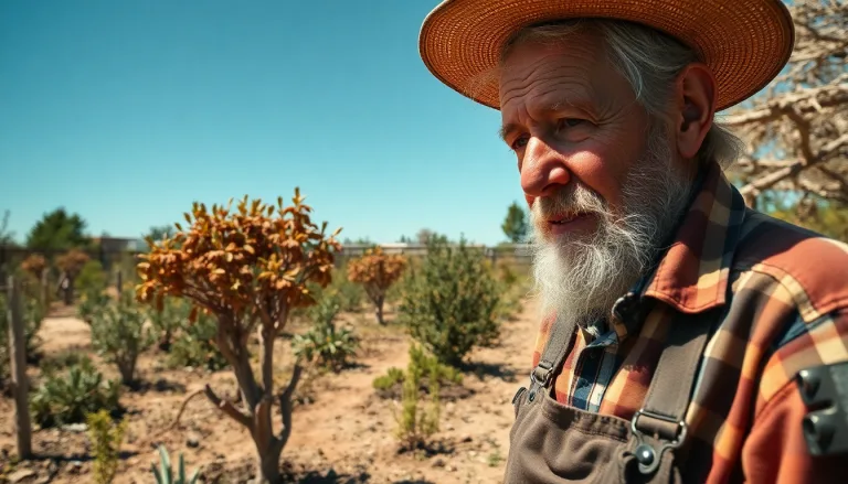 Plantes flétries sous un soleil de plomb