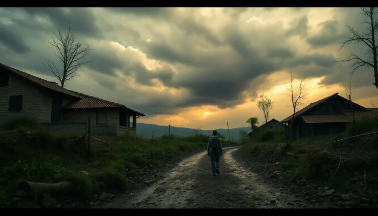 Une allée ou un jardin transformé en bourbier boueux après de fortes pluies, rendant l'accès à la maison impossible.