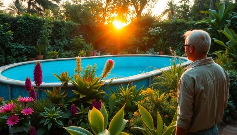 Bâche de piscine ancienne utilisée pour protéger des plantations