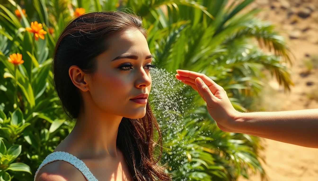 Un jardin verdoyant et florissant malgré la chaleur estivale, mettant en avant une astuce de protection subtile.