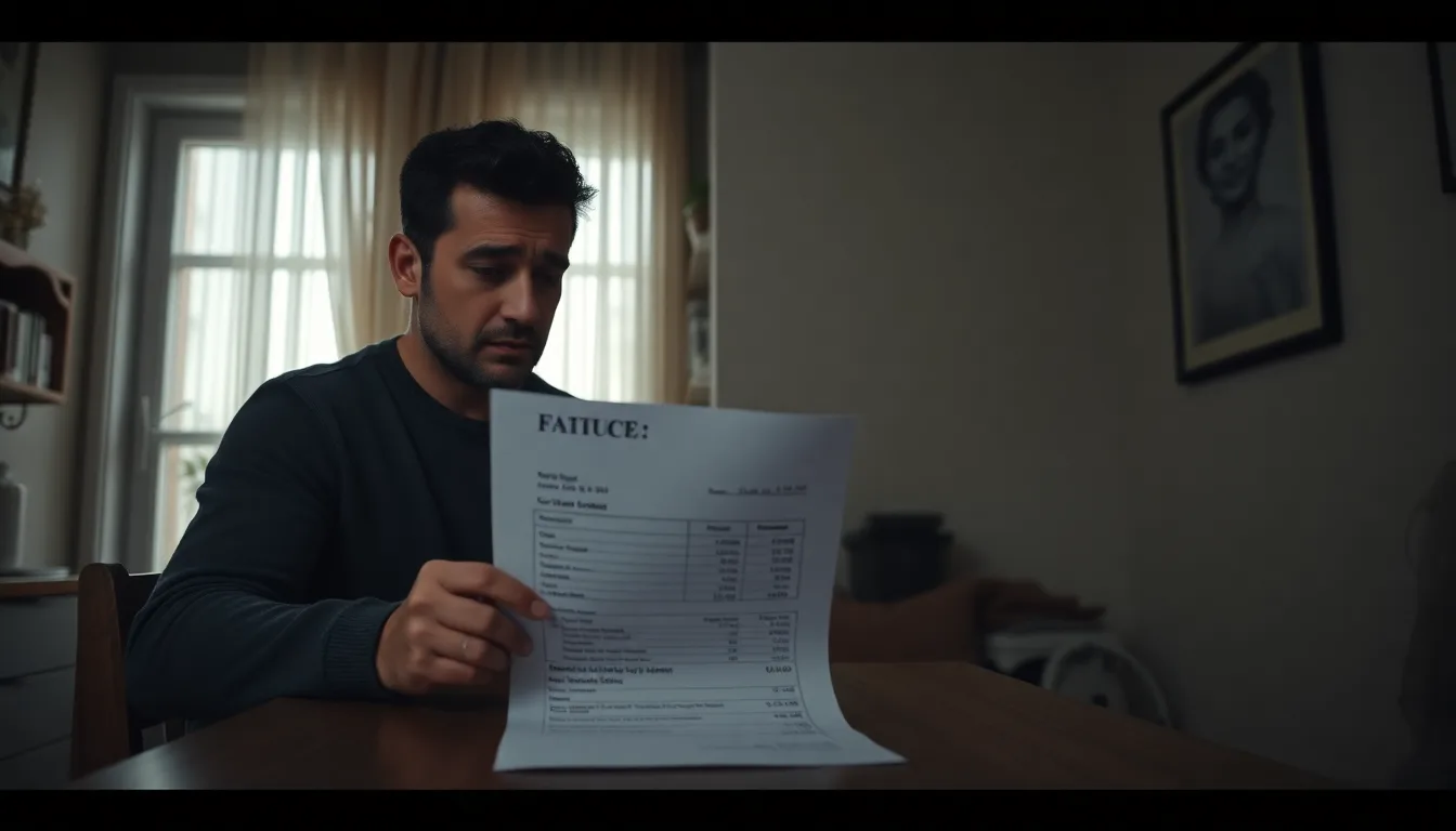 Une facture de 12 000 euros posée à côté d'un plan de maison avec une zone de fissure marquée