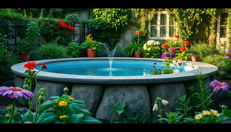 Une bâche de piscine utilisée pour couvrir un potager et conserver l'humidité du sol.