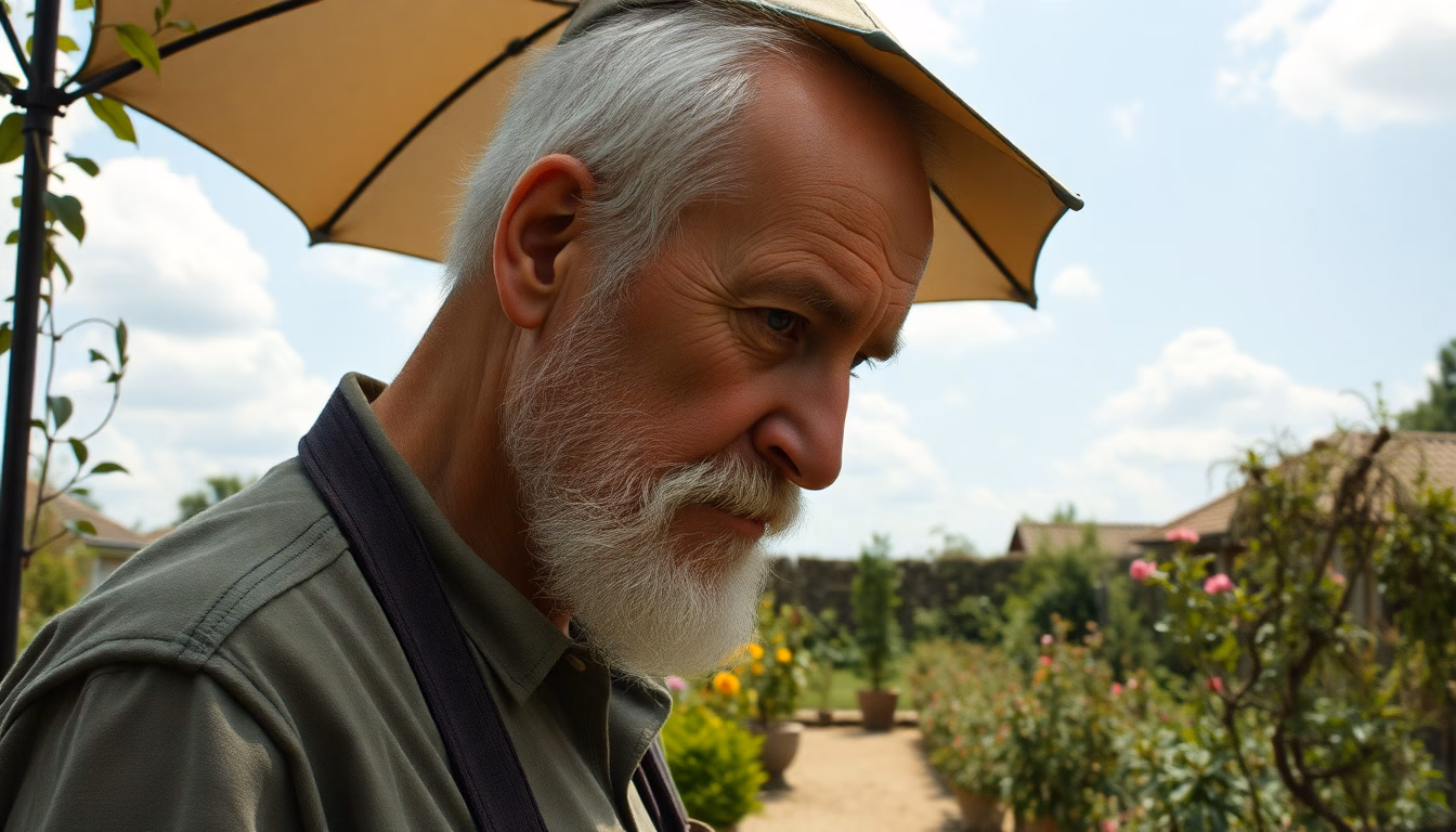 Un jardin assoiffé sous une chaleur intense
