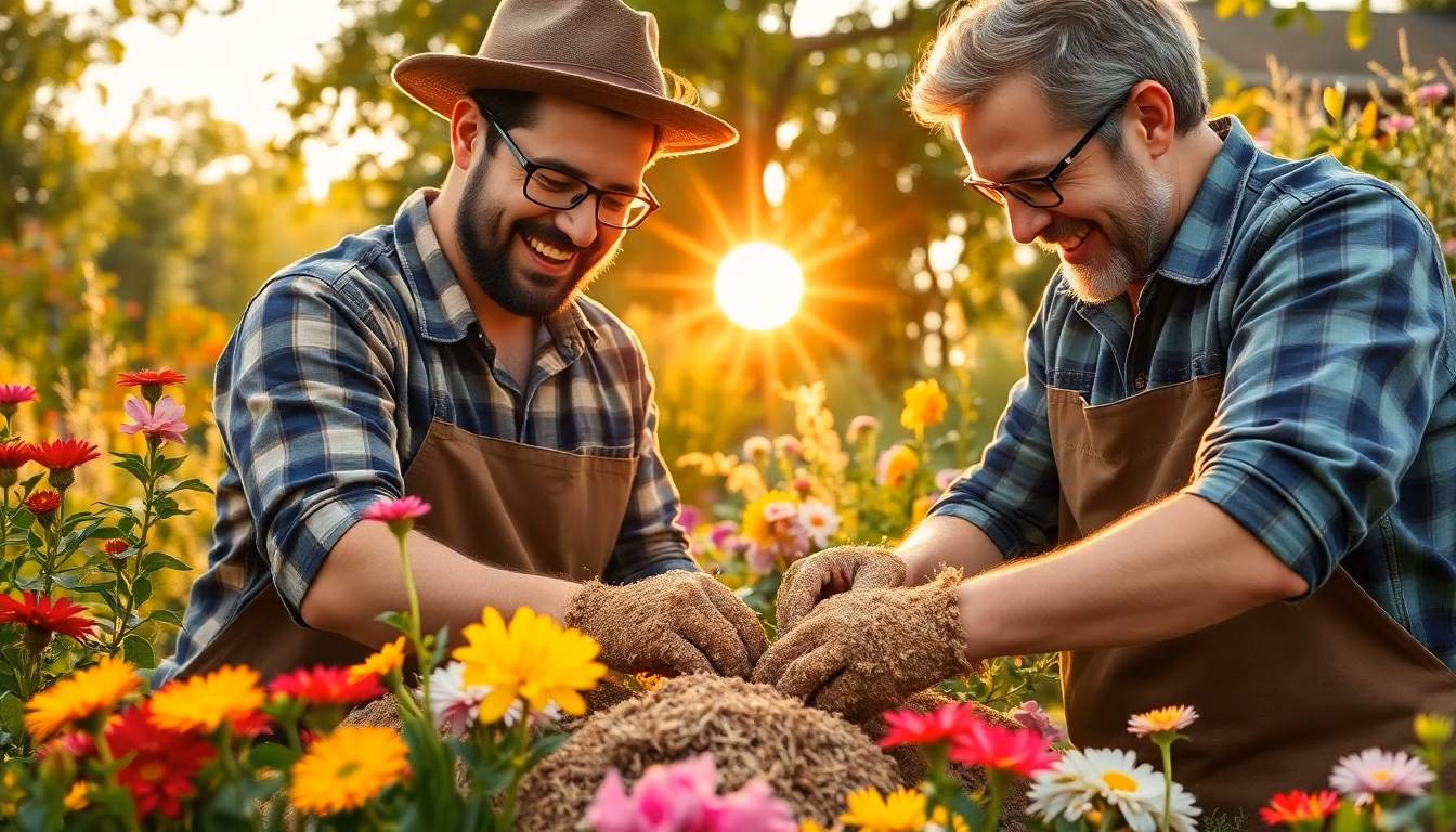 Gros plan sur un sol de jardin bien paillé avec des plantes luxuriantes