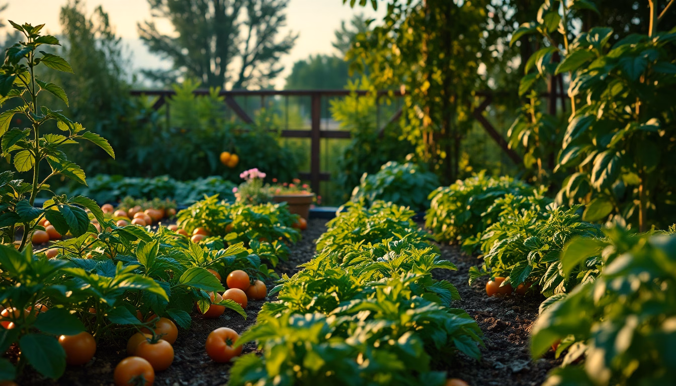 Potager avec des plantes qui peinent à pousser