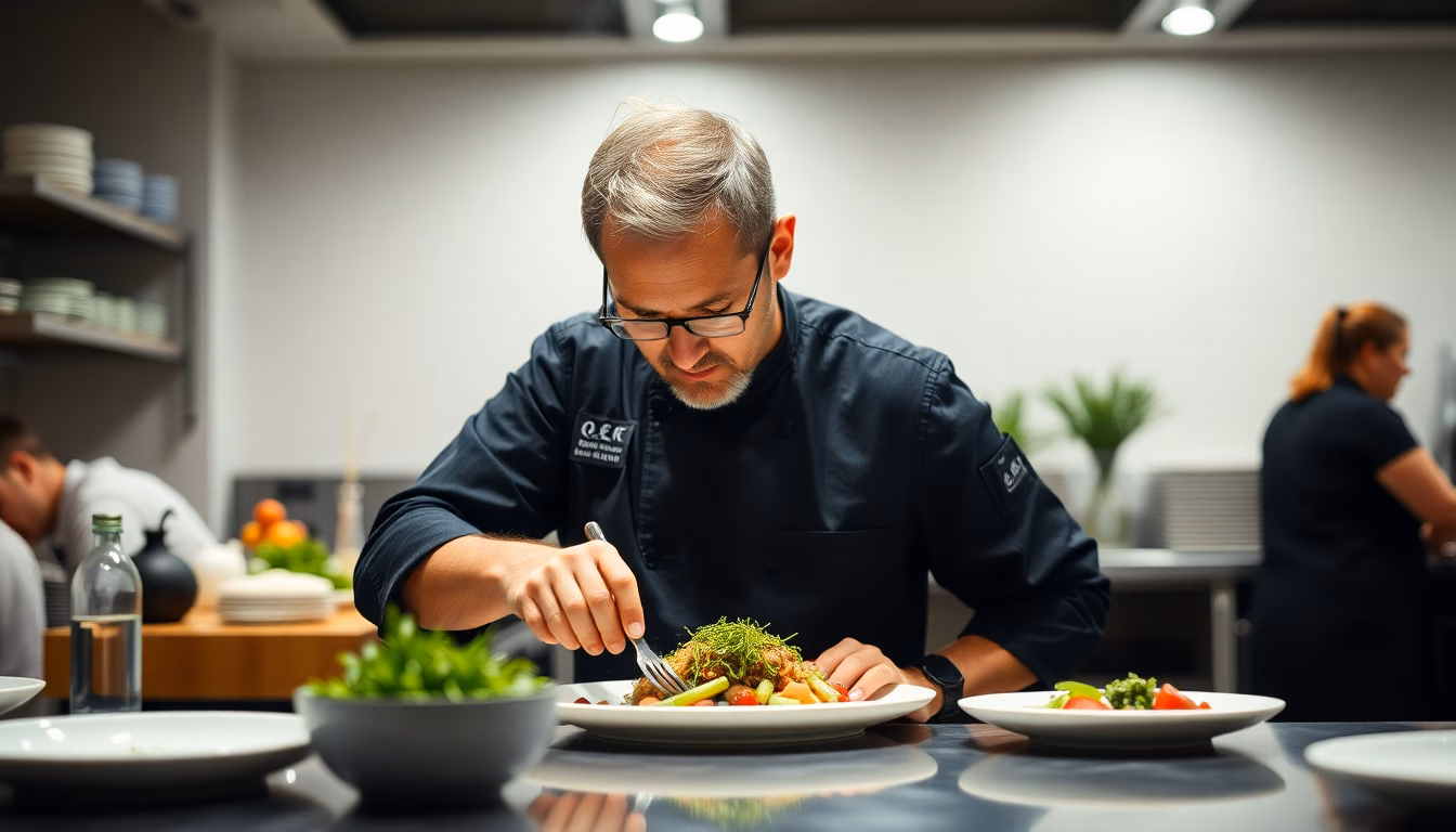 Philippe Etchebest présentant un plat