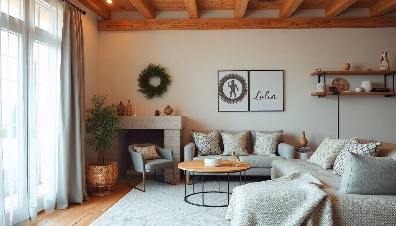 Salon décoré dans le style Lola pour l'hiver