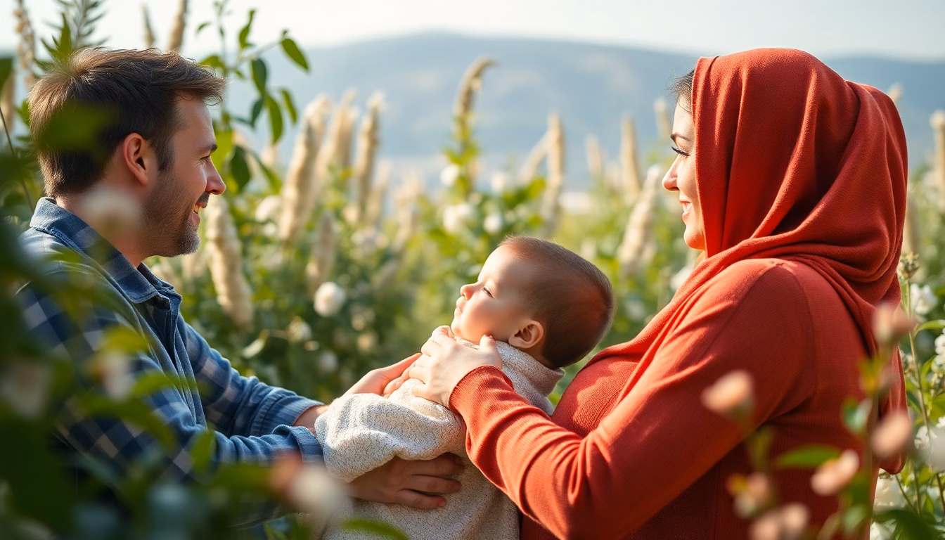 Parent et bébé avec un calendrier