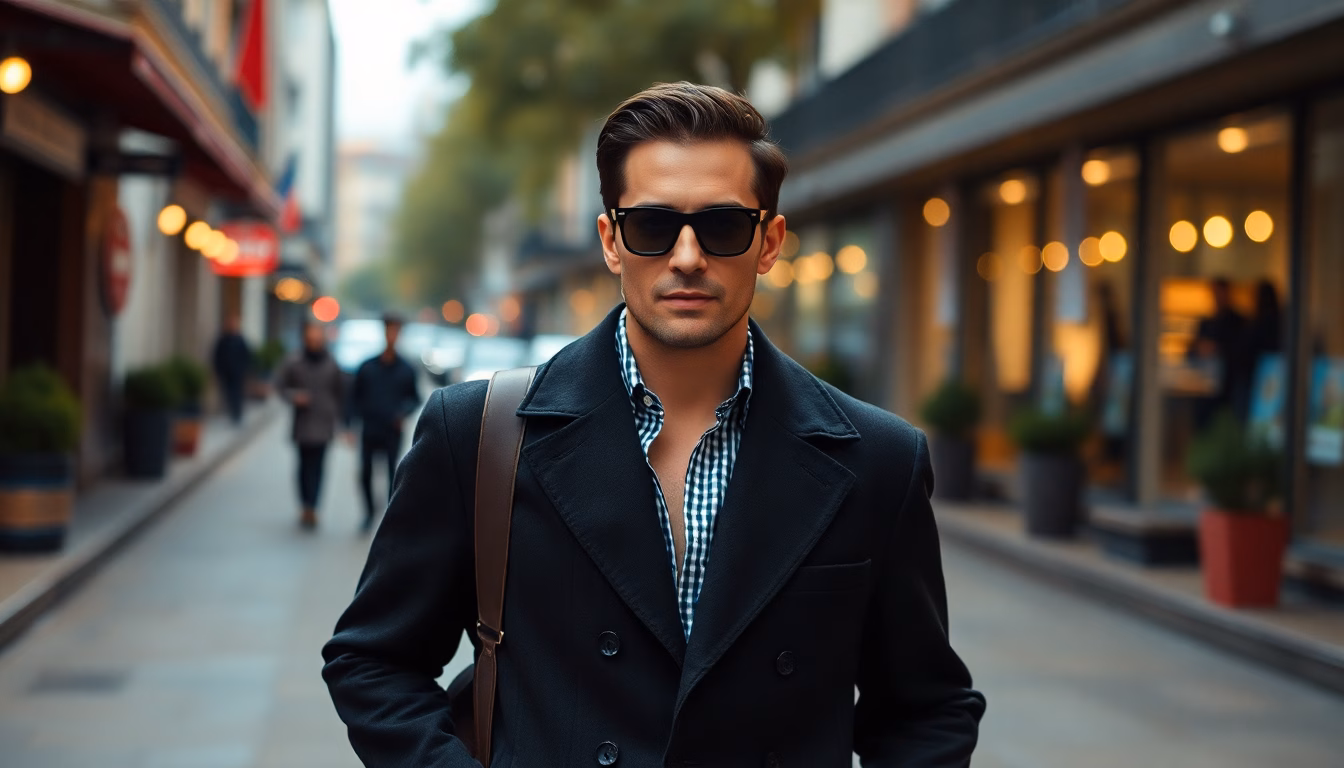 portrait stylisé de Panichelli en tenue avant-gardiste