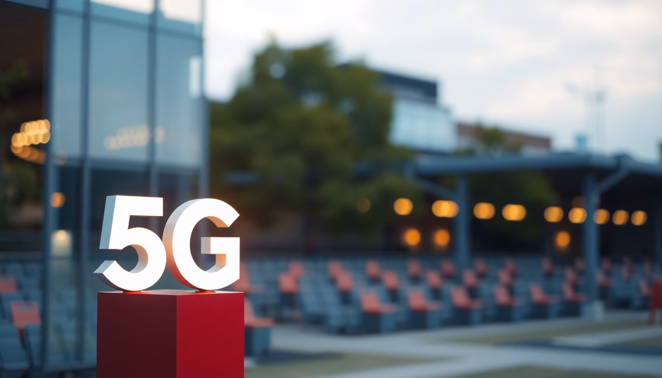 Logos Bouygues Telecom et SFR s'affrontant avec ondes 5G