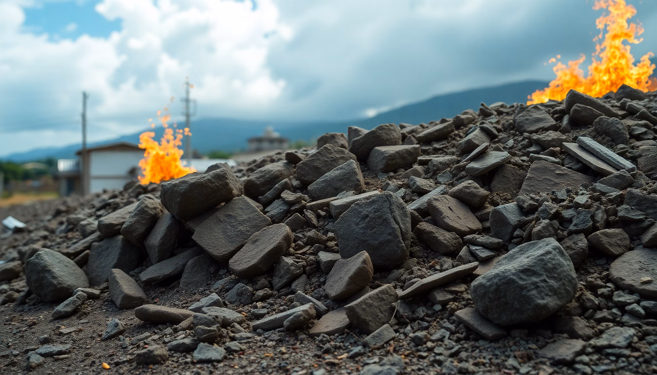 Île tropicale avec des secousses visibles sur l'eau