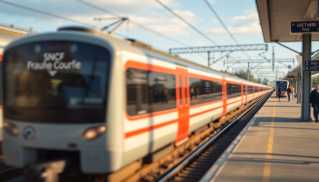 Horloge indiquant l'heure juste avec des trains.