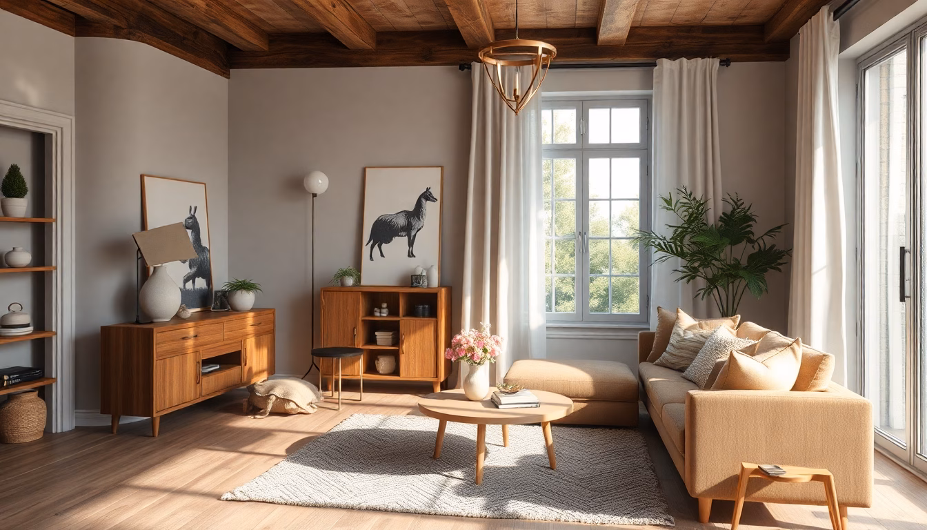 salon moderne et chaleureux