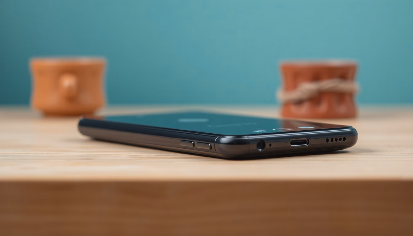 Main tenant un smartphone avec icônes lumineuses