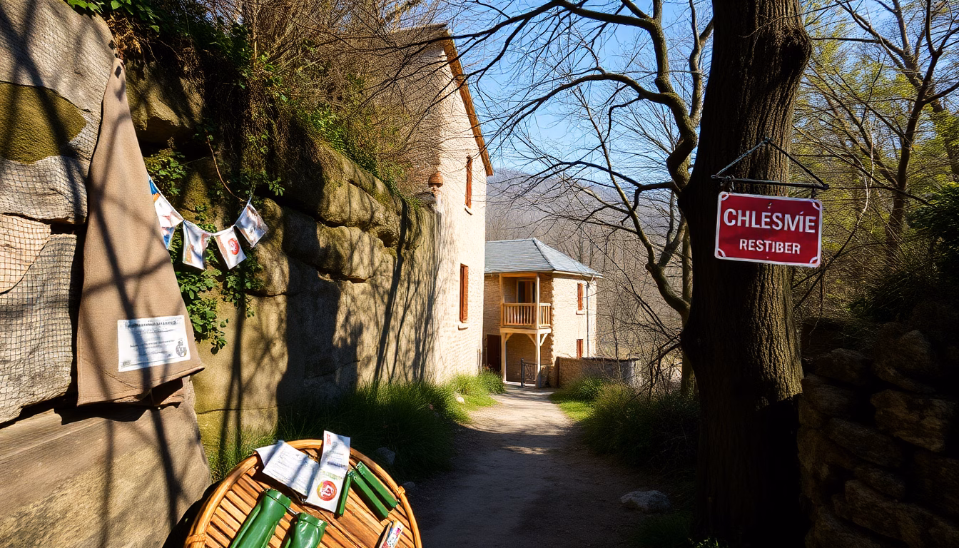 cascade cachée en Ardèche avec rayons de soleil