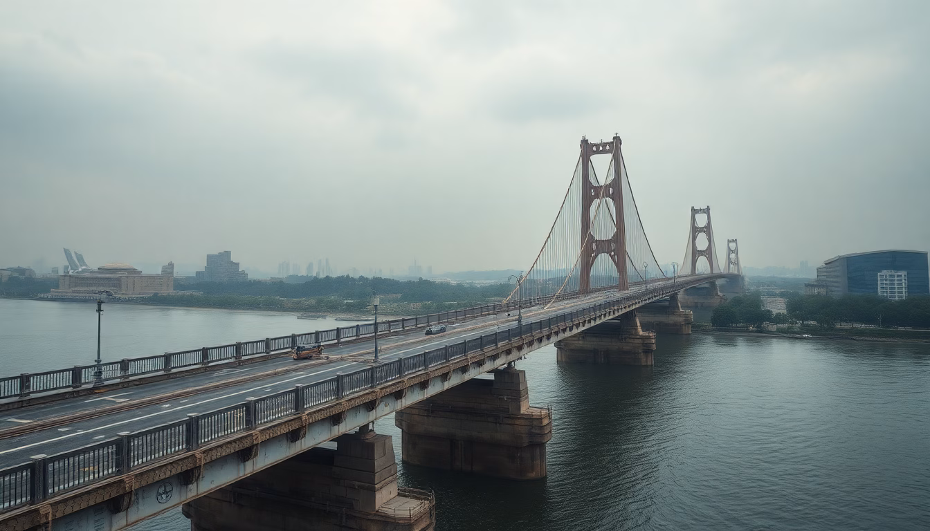 Pont effondré en Chine avec véhicules et secours