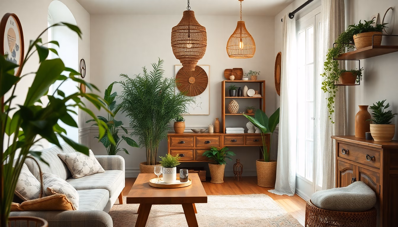 Salon intérieur style bohème chic