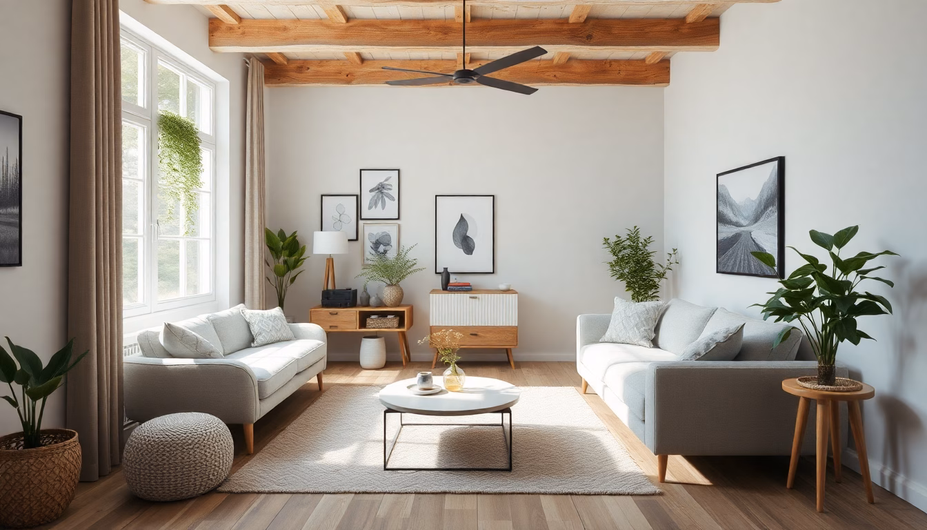 Salon cosy et lumineux style scandinave